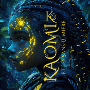 Illustration de Kaomi, héroïne du livre jeunesse Kaomi et les Sans-Lumière, conte poétique et symbolique sur la lumière intérieure.